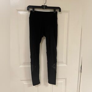 Black Leggings with Mesh Detail